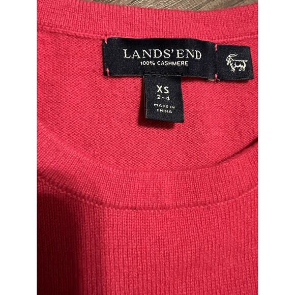 Lands' End Womens Pink 100% Cashmere Crew Neck Sweater XS Preppy Old Money Cozy - Picture 5 of 9
